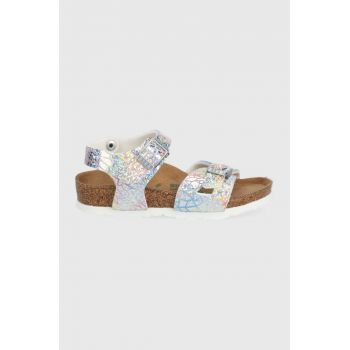 Birkenstock sandale copii culoarea argintiu