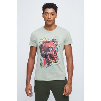 Medicine tricou din bumbac culoarea verde, cu imprimeu