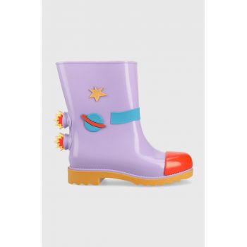 Melissa cizme copii Rain Boot + Fabula Inf culoarea violet