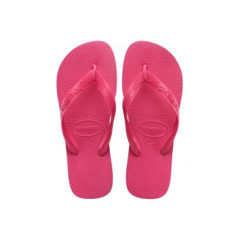 Havaianas slapi Top femei, culoarea roz, cu toc plat