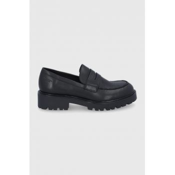Vagabond Shoemakers Pantofi de piele femei, culoarea negru, cu toc plat