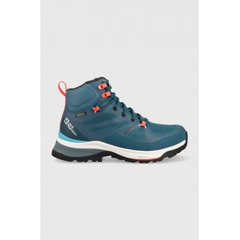 Jack Wolfskin pantofi Force Striker Texapore Mid femei, culoarea turcoaz