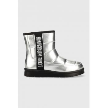 Love Moschino cizme de iarna culoarea argintiu de firma originali