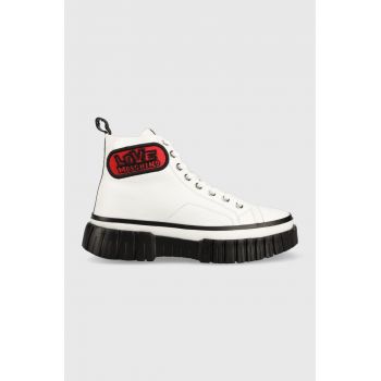 Love Moschino tenisi femei, culoarea alb