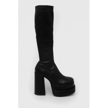 Steve Madden cizme Cypress femei, culoarea negru, cu toc drept ieftine