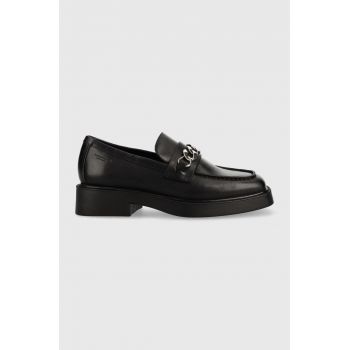 Vagabond mocasini de piele Jillian femei, culoarea negru, cu platforma
