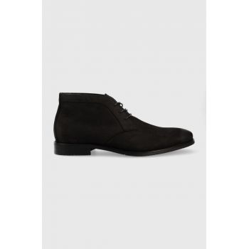 Aldo pantofi de piele intoarsa Faulkner barbati, culoarea negru