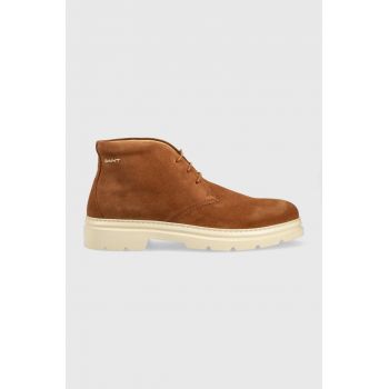 Gant pantofi de piele intoarsa Brobuddy barbati, culoarea maro