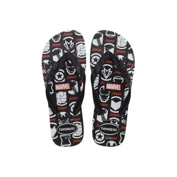 Havaianas slapi Top Marvel Logomania culoarea negru