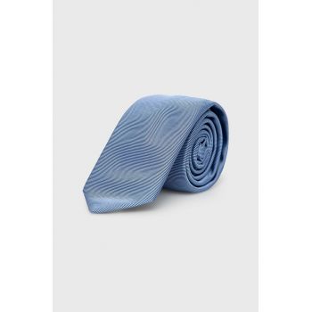 HUGO cravata de matase culoarea albastru marin