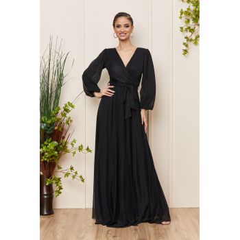 Rochie de ocazie din voal cu glitter Ophelia Neagra