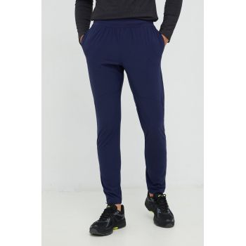 Under Armour pantaloni barbati, culoarea albastru marin, neted de firma originali