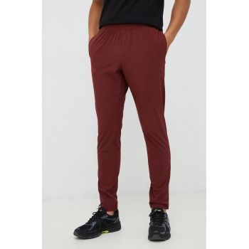 Under Armour pantaloni barbati, culoarea maro, neted de firma originali