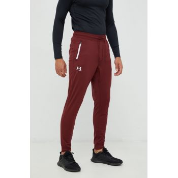 Under Armour pantaloni barbati, culoarea maro, neted