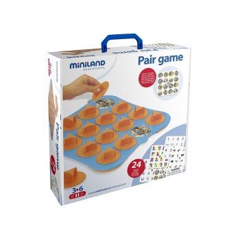 Joc de memorie 12 activitati Pair Game - First Learnings Set, 3-6 ani, Miniland 31920