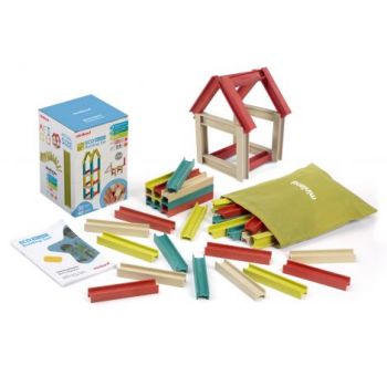 Set de constructii ECO Beams - STEM, Miniland Educational, Ecofriendly, lemn plastic