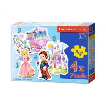 Puzzle 4 in 1 Lumea Printeselor Castorland