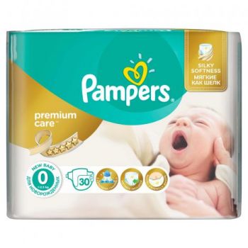 Scutece Pampers 0 New Baby Premium Care sub 2.5kg (30)buc