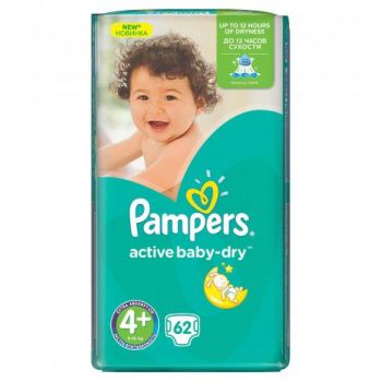 Scutece Pampers 4 Active Baby 9-20kg (62)buc ieftin