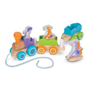 Trenulet din lemn cu animale - Melissa and Doug de firma original