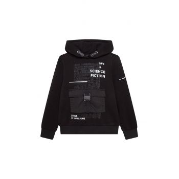 Karl Lagerfeld bluza copii culoarea negru, cu imprimeu