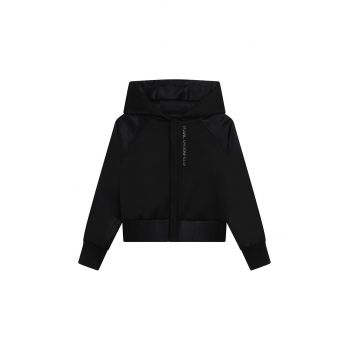 Karl Lagerfeld bluza cu două fețe copii culoarea negru, neted
