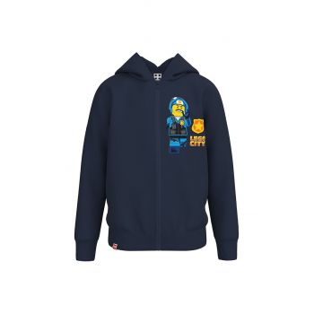 Lego Wear hanorac de bumbac pentru copii culoarea albastru marin, cu imprimeu de firma original