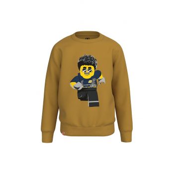 Lego Wear hanorac de bumbac pentru copii culoarea galben, cu imprimeu