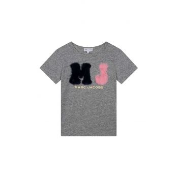 Marc Jacobs tricou de bumbac pentru copii culoarea gri