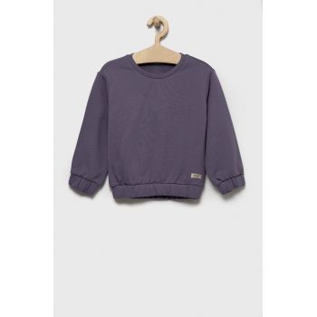 United Colors of Benetton hanorac de bumbac pentru copii culoarea violet, neted