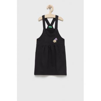 United Colors of Benetton rochie fete culoarea negru, mini, evazati