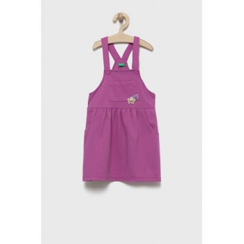 United Colors of Benetton rochie fete culoarea violet, mini, evazati ieftina
