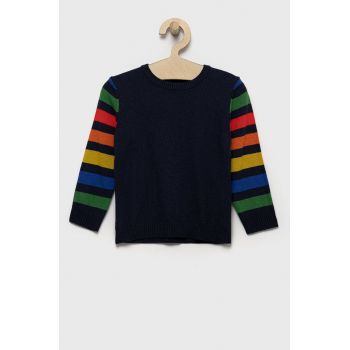 United Colors of Benetton pulover pentru copii din amestec de lana culoarea albastru marin, light