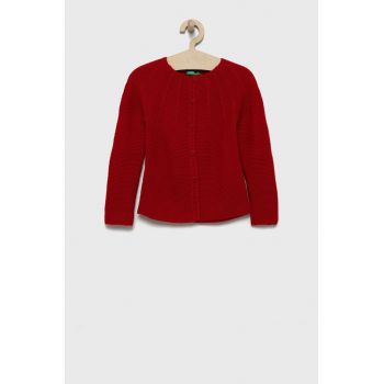 United Colors of Benetton pulover pentru copii din amestec de lana culoarea rosu, light