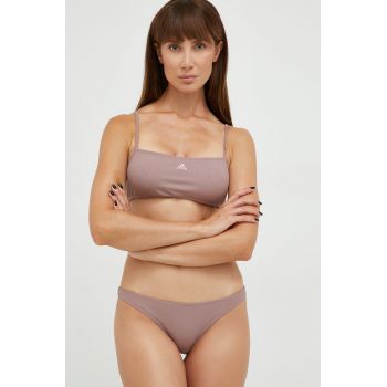 adidas Performance costum de baie din două piese culoarea violet, cupa usor rigidizata