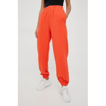P.E Nation pantaloni de trening din bumbac femei, culoarea portocaliu, neted de firma original