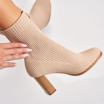 Botine dama Imblanite Nude din Textil Parydice