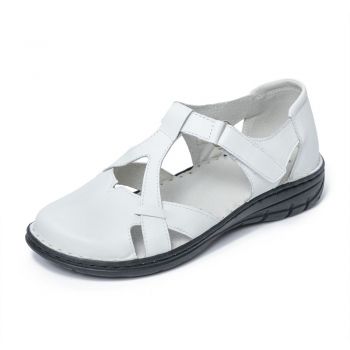 Pantofi confortabili din piele naturala Ioana Alb