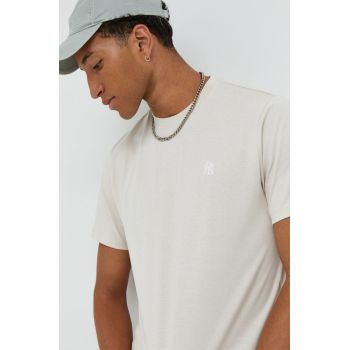 47brand tricou din bumbac Mlb New York Yankees culoarea bej, cu imprimeu