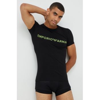 Emporio Armani Underwear pijama barbati, culoarea negru, neted