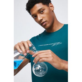 Medicine tricou din bumbac culoarea verde, cu imprimeu