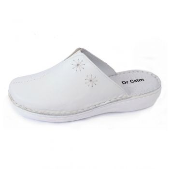 Saboti piele naturala Eden 7006 alb