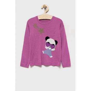 United Colors of Benetton pulover copii culoarea violet, light de firma original