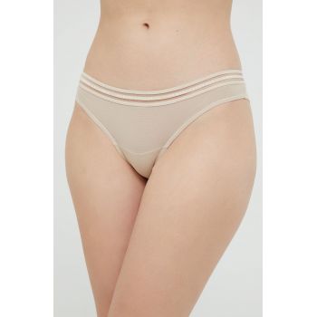 Armani Exchange chiloti brazilieni culoarea bej, transparent ieftini