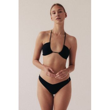 MUUV. sutien de baie  Bandeau Fluff culoarea negru, cupa moale