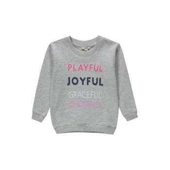 Bluza sport de bumbac cu imprimeu text