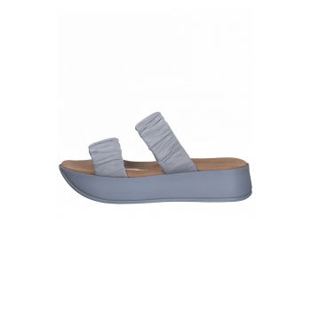 Papuci wedge de piele