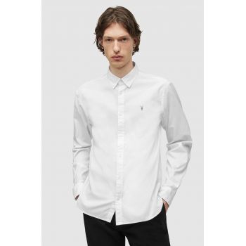 AllSaints camasa barbati, culoarea alb, cu guler clasic, regular de firma originala