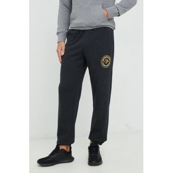 Quiksilver pantaloni de trening barbati, culoarea gri, cu imprimeu de firma originali
