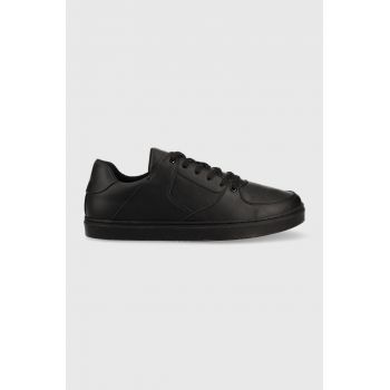 Trussardi sneakers din piele Perlite Basket Low culoarea negru ieftini